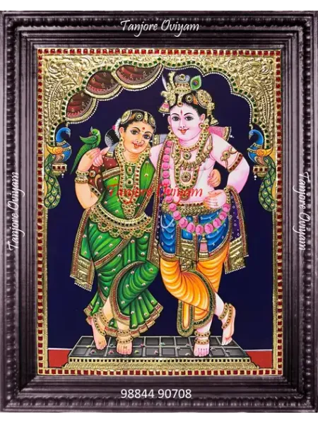 Radha Krishna Couple Tanjore Painting
